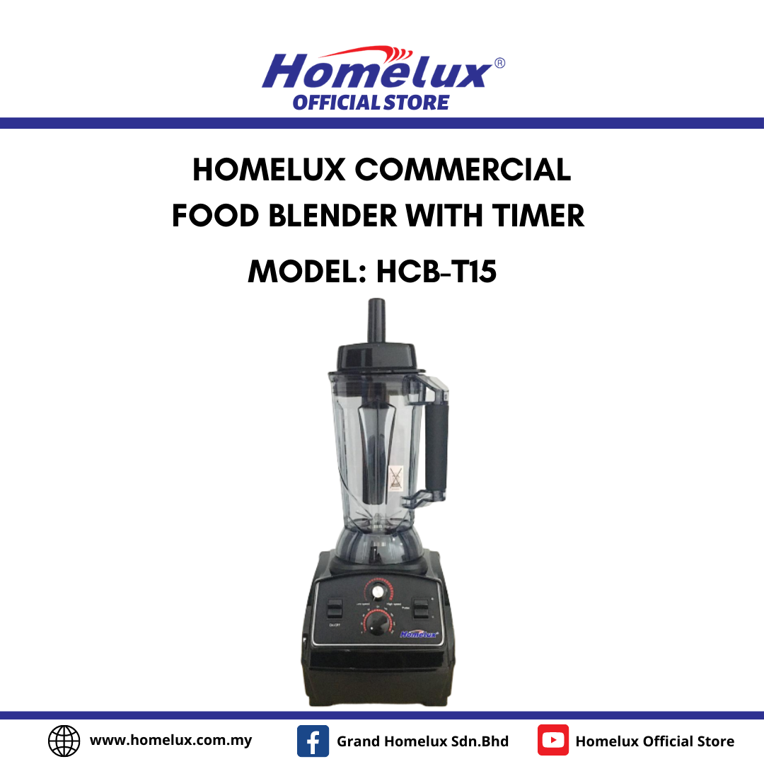 HCBT15 Homelux Electric Commercial Blender With Timer (2.5LT) (20115)